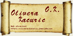 Olivera Kaćurić vizit kartica